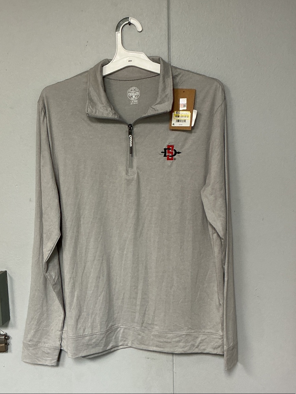 Rivalry Threads San Diego State Aztecs Grey Quarter Zip Pullover